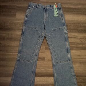 Off-white flare carpenter jeans